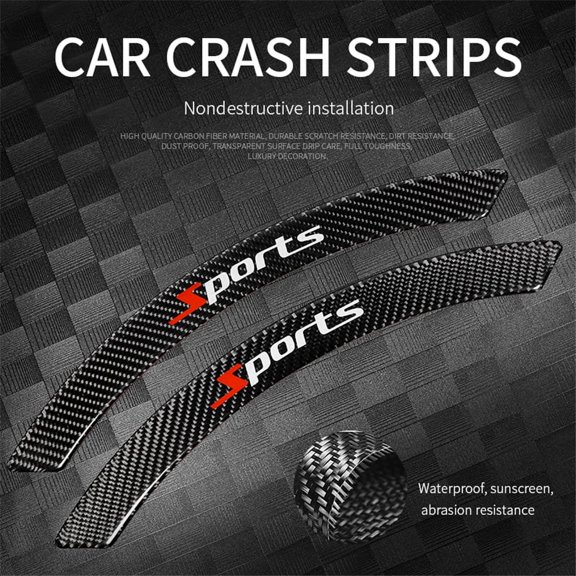 Phyun 4Pcs 100% Real Carbon Fiber Sports Style Car Fender Flares Arch Wheel Eyebrow Protector/Mudguard Sticker Extension Wide Arch Protector Stripe Car Styling