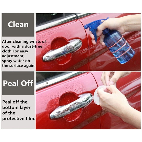 Phyun 4Pcs Genuine 3M Glue Clear Paint Scratch Tpu Protector Door Handle Cup Film Transparent Stickers
