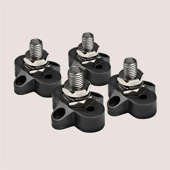 Phyun 4pc 48V DC Max M10 Battery Ground Distribution Terminal Block Stud Junction Post