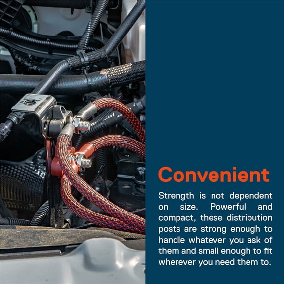 Phyun 4pc 48V DC Max M10 Battery Power Distribution Terminal Block Stud Junction Post