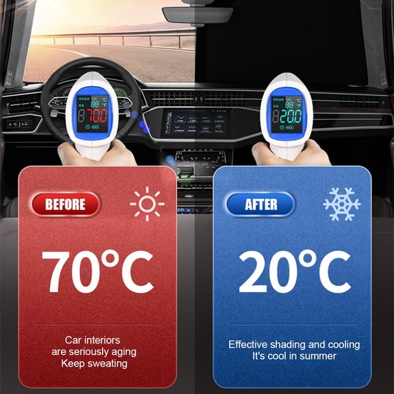 Phyun 70*140cm Car Windshield Shade Front Windscreen Sun Shade For Auto With Storage bag