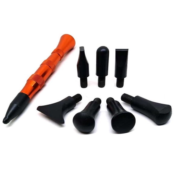 Phyun 9 Pcs Car Knockdown Hail Removal Dent Repair Tool with Alloy Flattening Pen Kit