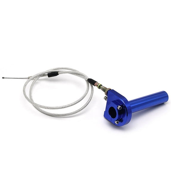 Phyun Blue CNC Motorcycle 7/8" Handbar Gas Throttle Grip Set Turn Twister + Cable