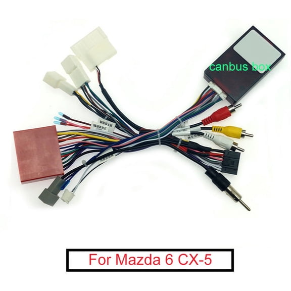 Phyun Car 16Pin Audio Stereo Wiring Harness Connector with Canbus Box for Mazda 6 CX-5