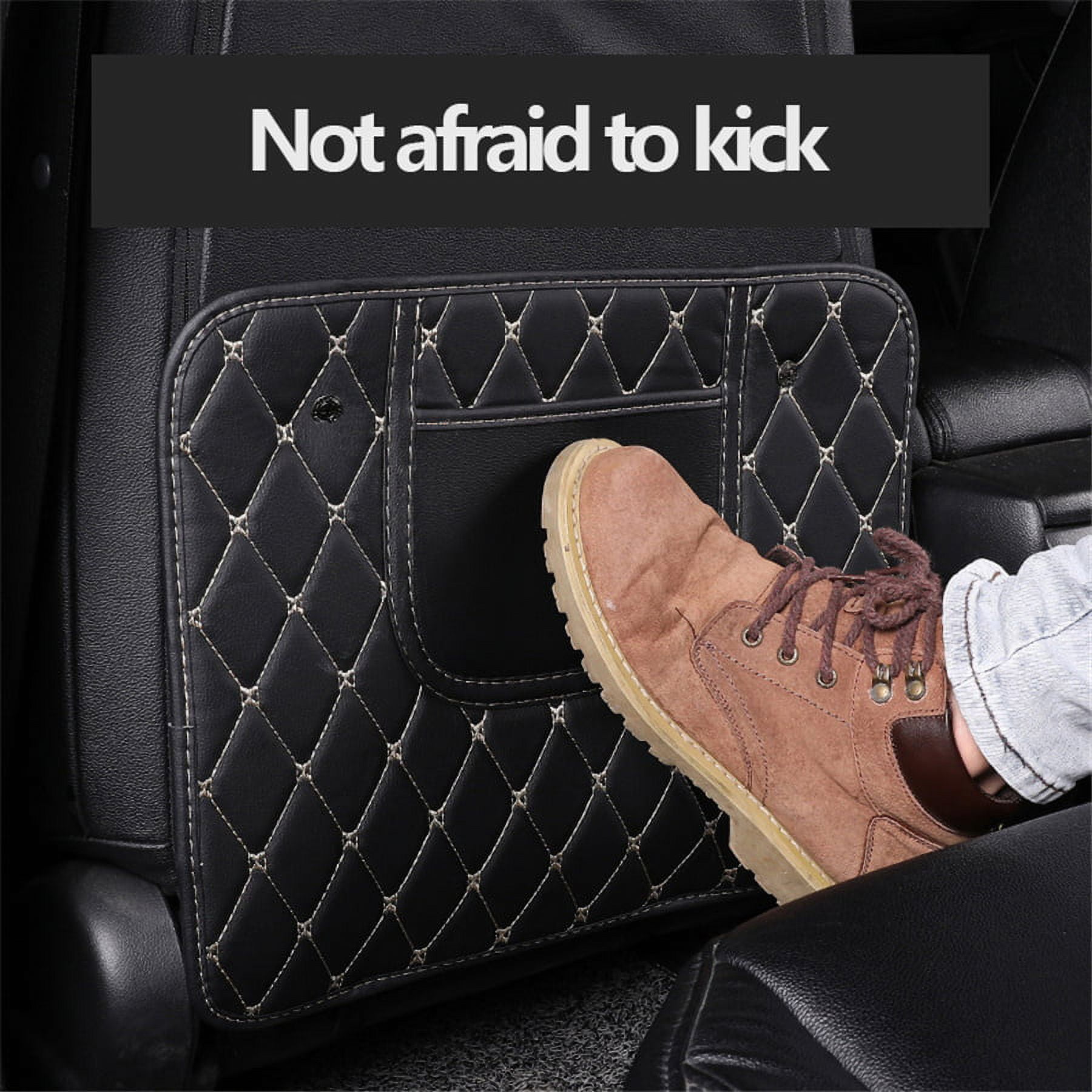 Phyun Car Anti Kick Pad Mat Seat Back Protector Cover For Children Kids Baby Pu Leather Car Seat Anti-Kick Protector Storage Mats