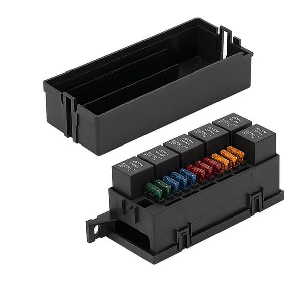 Phyun Car Modified Relay Fuse Box with Pre-Wires High Temperature Resistant 11-Way Fuse Box with 6 Relays and 11 Fuses