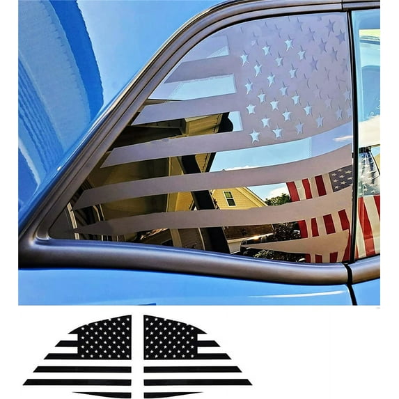 Phyun Fits For Dodge Challenger 2008-2022 Distressed American Flag Window Decal Sticker