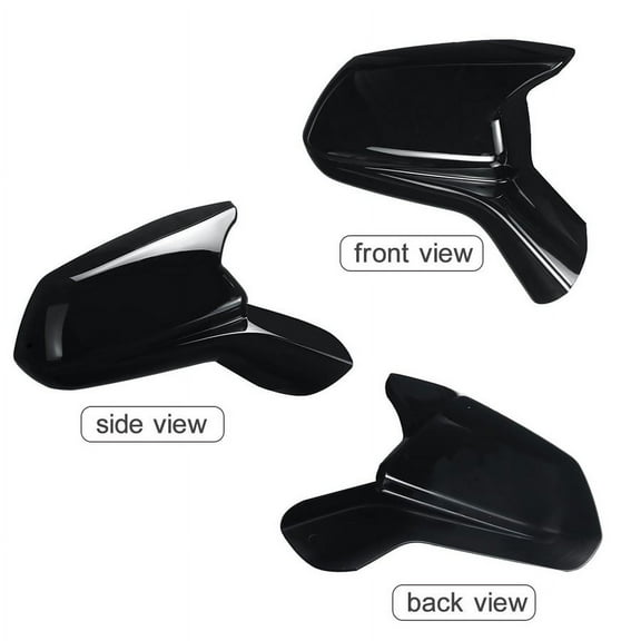 Phyun Gloss Black Horn Style Side View Mirror Caps For 16-21 Chevy Camaro SS RS ZL1 LT