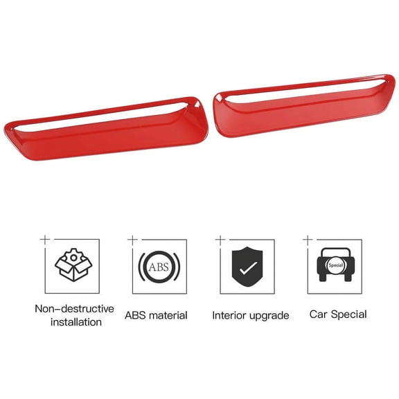 Phyun Hood Vents Outlets Vents Cover Trim Interior Decoration Accessories For Dodge Challenger 2015-Up Red 2Pcs