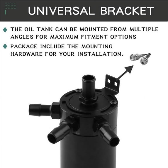 Phyun Oil Reservoir Catch Can Tank With Drain Valve Breather Universal 3-Port