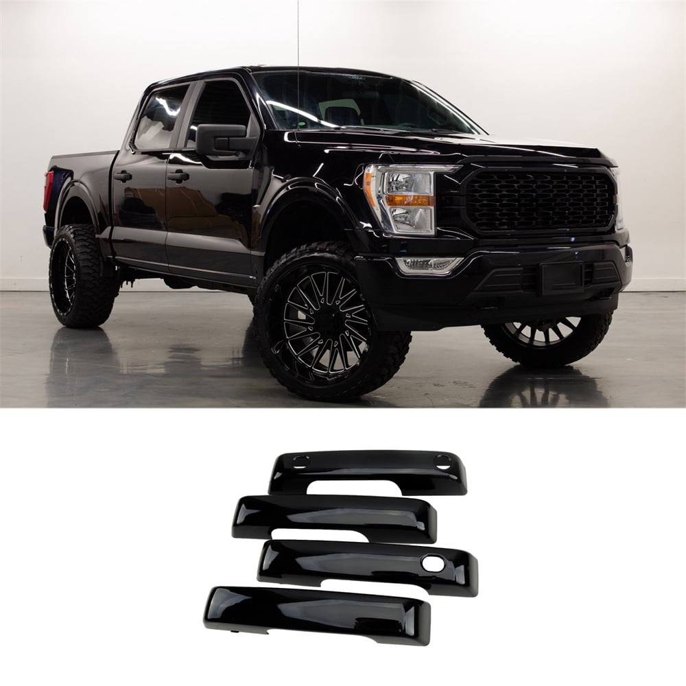 Phyun Piano Black Accessories Exterior Door Handle Decorate Cover Trim for Ford F150 2021-2022