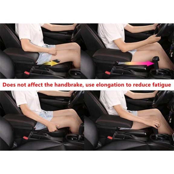 Phyun Single Layer Car SUV Central Console Box PU Leather Sliding Armrest ping