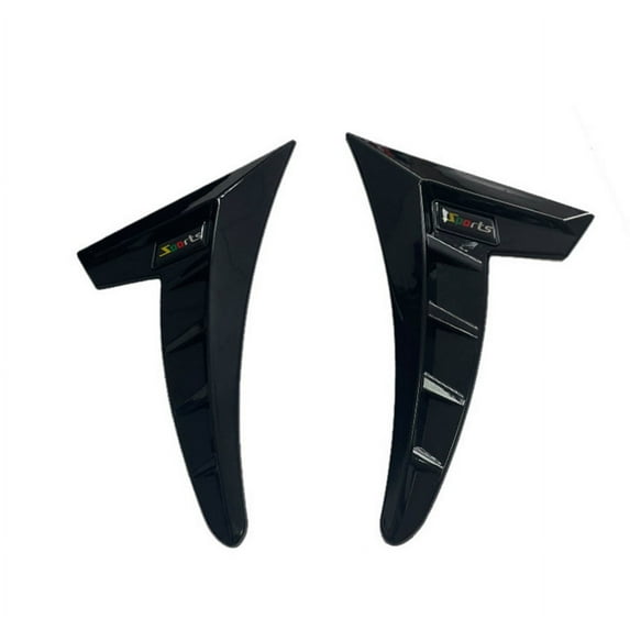 Phyun Universal 3D Glossy Black Car Side Wing Air Flow Fender Grill Intake Vent Trim Sticker Sports Style