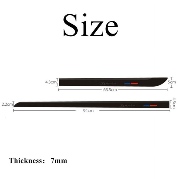 Phyun Universal 4Pcs Side Skirt Door Side Line Sill Garnish Body Molding Trim Cover