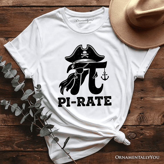 Pi 3.14 Pirate T-Shirt, Funny Math Pun Pi Day Tee