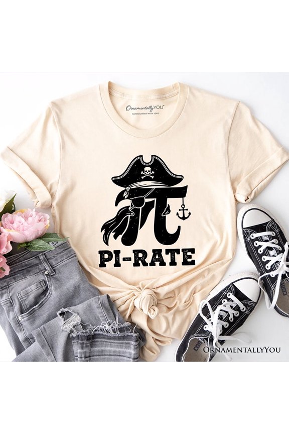 Pi 3.14 Pirate T-Shirt, Funny Math Pun Pi Day Tee