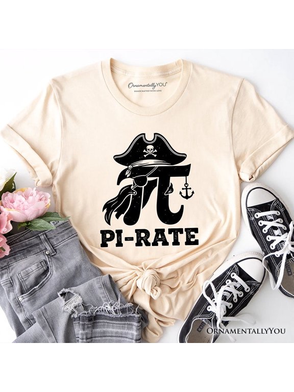 Pi 3.14 Pirate T-Shirt, Funny Math Pun Pi Day Tee