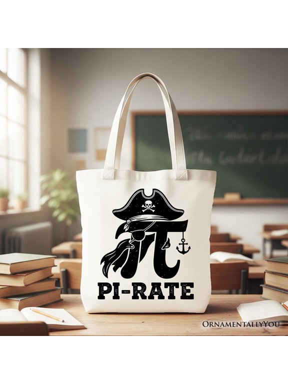 Pi 3.14 Pirate Tote Bag, Funny Math Pun Pi Day Gift Shopper