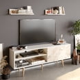 thumbnail image 1 of Pi 63" Modern Wood TV Stand for 72" TVs, White Veneer, 1 of 5