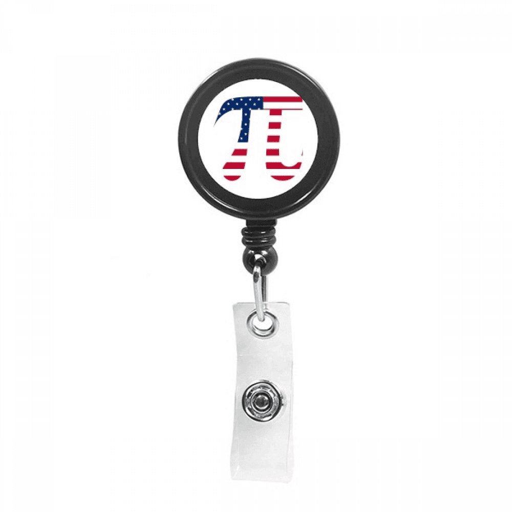 Pi American Flag Country Art Deco  Fashion Retractable Keychain Badge Holder ID Badge