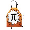 thumbnail image 1 of Pi Apron, Greek Letter in Comic Book Style with Half Tone Dots, Unisex Kitchen Bib with Adjustable Neck for Cooking Gardening, Adult Size, Orange Grey, by Ambesonne, 1 of 4