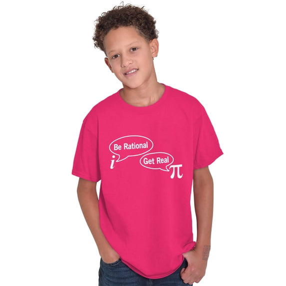 Pi Be Rational Get Real Math Geek Crewneck T Shirts Boy Girl Teen Brisco Brands L