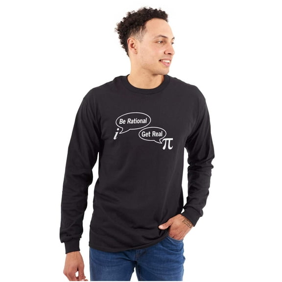 Pi Be Rational Get Real Math Geek Plus Size Long Sleeve Graphic Tee Shirt Brisco Brands 2X