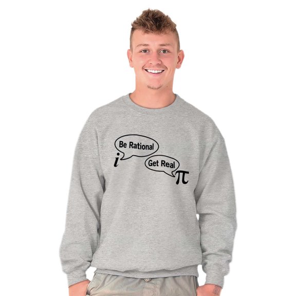 Pi Be Rational Get Real Math Geek Unisex Plus Fleece Graphic Sweatshirt Brisco Brands 3X