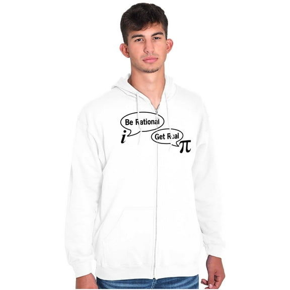 Pi Be Rational Get Real Math Geek Zip Up Hoodie Men's Women's Brisco Brands X