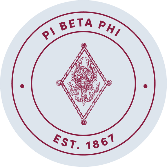 Pi Beta Phi Car Decal Sticker - Officially Licensed Sorority Window Sticker, Full Color Circle Logo Design