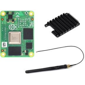 Pi Compute Module 4 Comes with an Official CM4001008 (Without Wireless, 1GB RAM, 8GB eMMC Flash), an Antenna Kit and a HEATSINK. (3 Items)