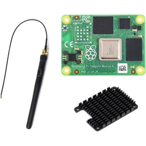 Pi Compute Module 4 Comes with an Official CM4001016 (Without Wireless, 1GB RAM, 16GB eMMC Flash), an Antenna Kit and a HEATSINK. (3 Items)