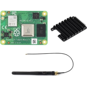 Pi Compute Module 4 Comes with an Official CM4101000 (with Wireless, 1GB RAM, Lite Version), an Antenna Kit and a HEATSINK. (3 Items)