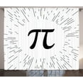 thumbnail image 1 of Pi Curtains 2 Panels Set, Monochromatic Design Mathematical Special Number Sign in Round with Lines, Window Drapes for Living Room Bedroom, 108"W X 90"L,Charcoal Grey and White, by Ambesonne, 1 of 3