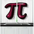 thumbnail image 1 of Pi Curtains 2 Panels Set, Simplistic Mathematics Themed Cartoon Design Image of Number Symbol, Window Drapes for Living Room Bedroom, 55"W X 39"L,Raspberry Charcoal Grey White, by Ambesonne, 1 of 2