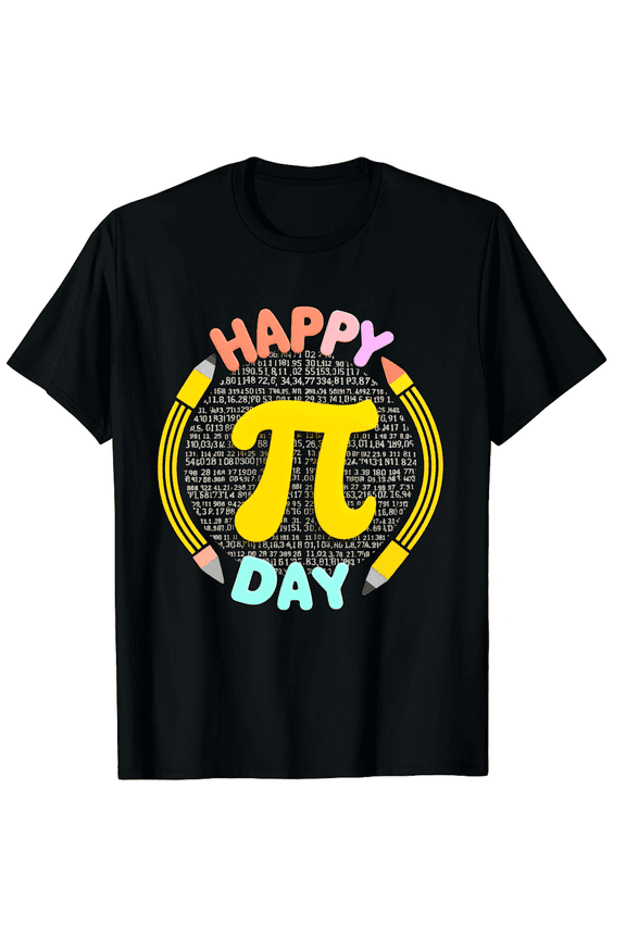 Pi Day 3.14 Digits Happy Spiral Men Women Short Sleeve Graphic T-Shirt