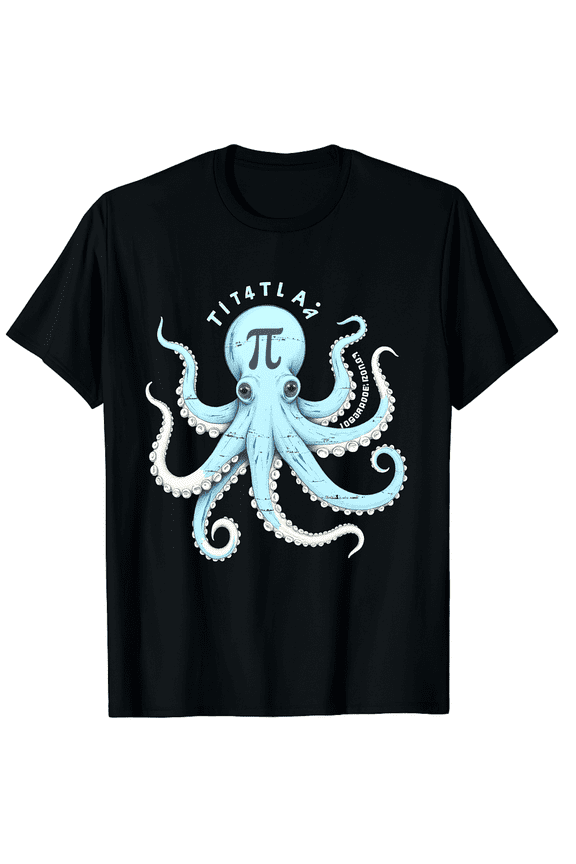 Pi Day 3.14 Octopus Math Number Pun Teacher Funny Men Women Short Sleeve Graphic T-Shirt