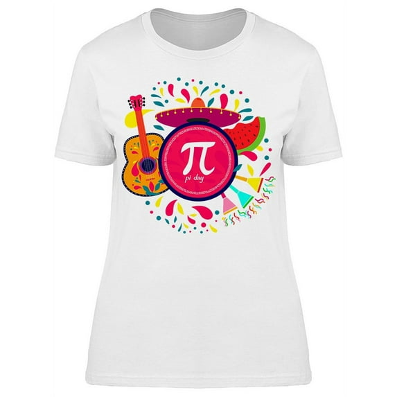 Pi Day Colorful Summer Theme T-Shirt Women -Image by Shutterstock, Female Medium