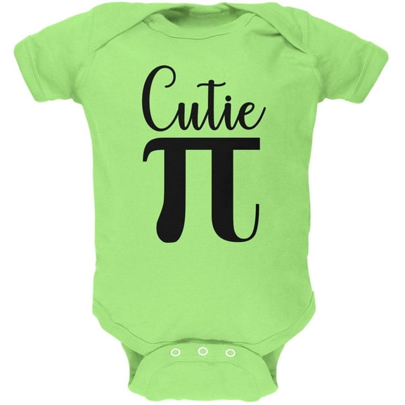 Pi Day Cutie Math Pun Soft Baby One Piece Key Lime 18-24 M
