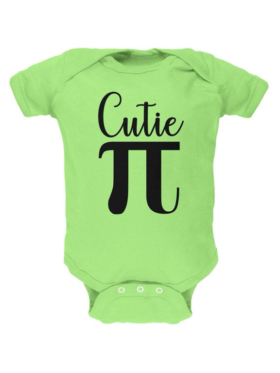 Pi Day Cutie Math Pun Soft Baby One Piece Key Lime 3-6 M