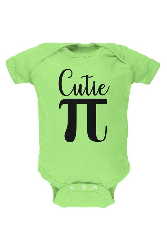 Pi Day Cutie Math Pun Soft Baby One Piece Key Lime 9-12 M