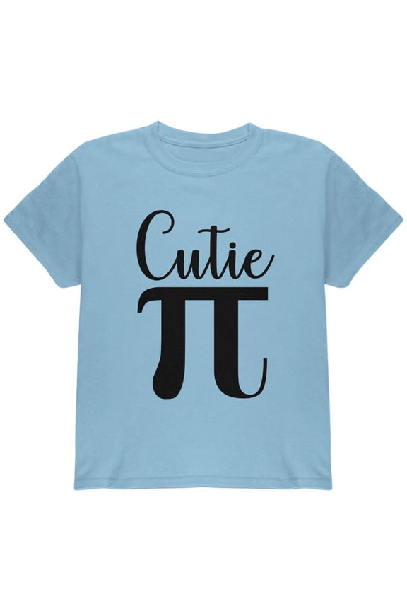 Pi Day Cutie Math Pun Youth T Shirt Light Blue YMD