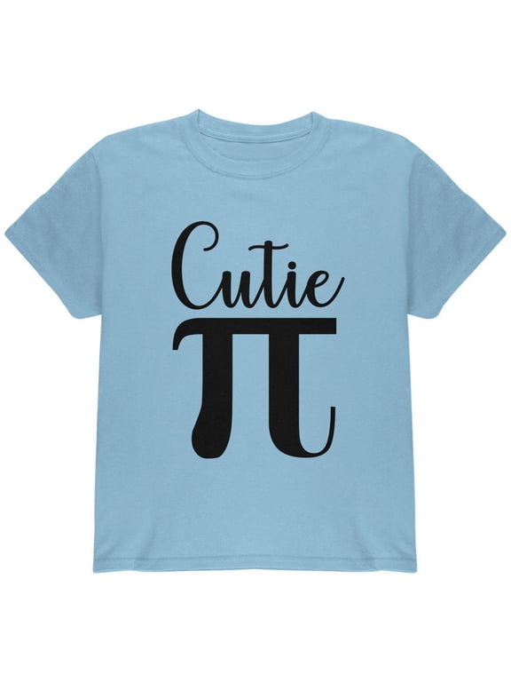 Pi Day Cutie Math Pun Youth T Shirt Light Blue YSM
