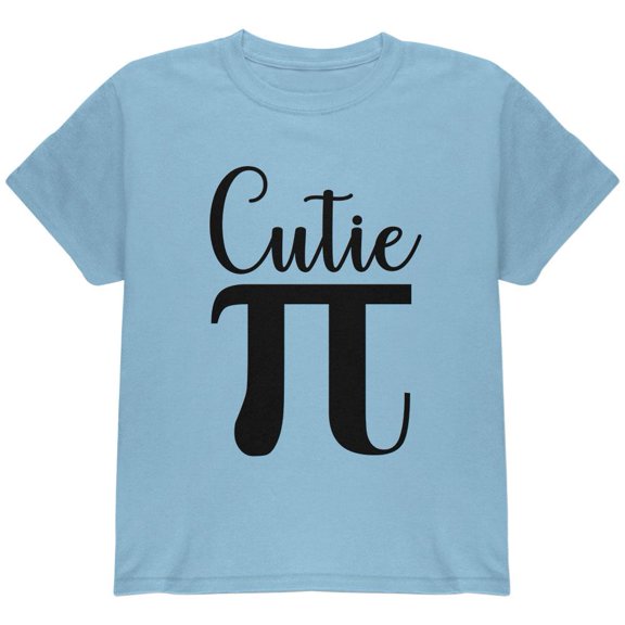 Pi Day Cutie Math Pun Youth T Shirt Light Blue YXL