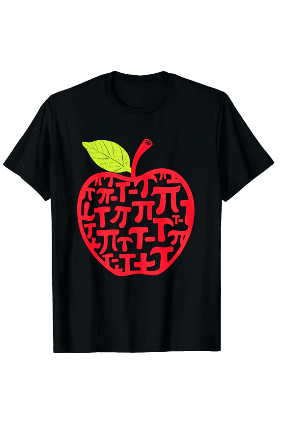 Pi Day Happy Pie Apple 3.14 Math Teacher Funny Men Women Short Sleeve Graphic T-Shirt