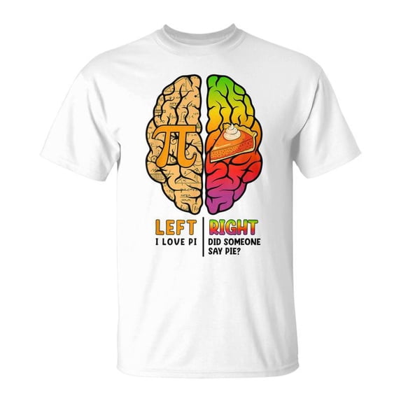 Pi Day Left Vs Right Brain Pie Math Geek TShirt - Walmart.com
