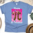 thumbnail image 1 of Pi Day Math Teacher Shirt – Cheetah Pi Graphic with Pencil Bow & Pink Lettering, CarolinaBlue, Size 2XL, 1 of 6