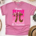 thumbnail image 1 of Pi Day Math Teacher Shirt – Cheetah Pi Graphic with Pencil Bow & Pink Lettering, Heliconia, Size 3XL, 1 of 6