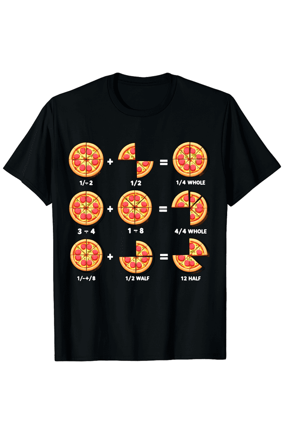 Pi Day Maths Costume Teachers Pizza Slice Fraction Men Women Short Sleeve Graphic T-Shirt