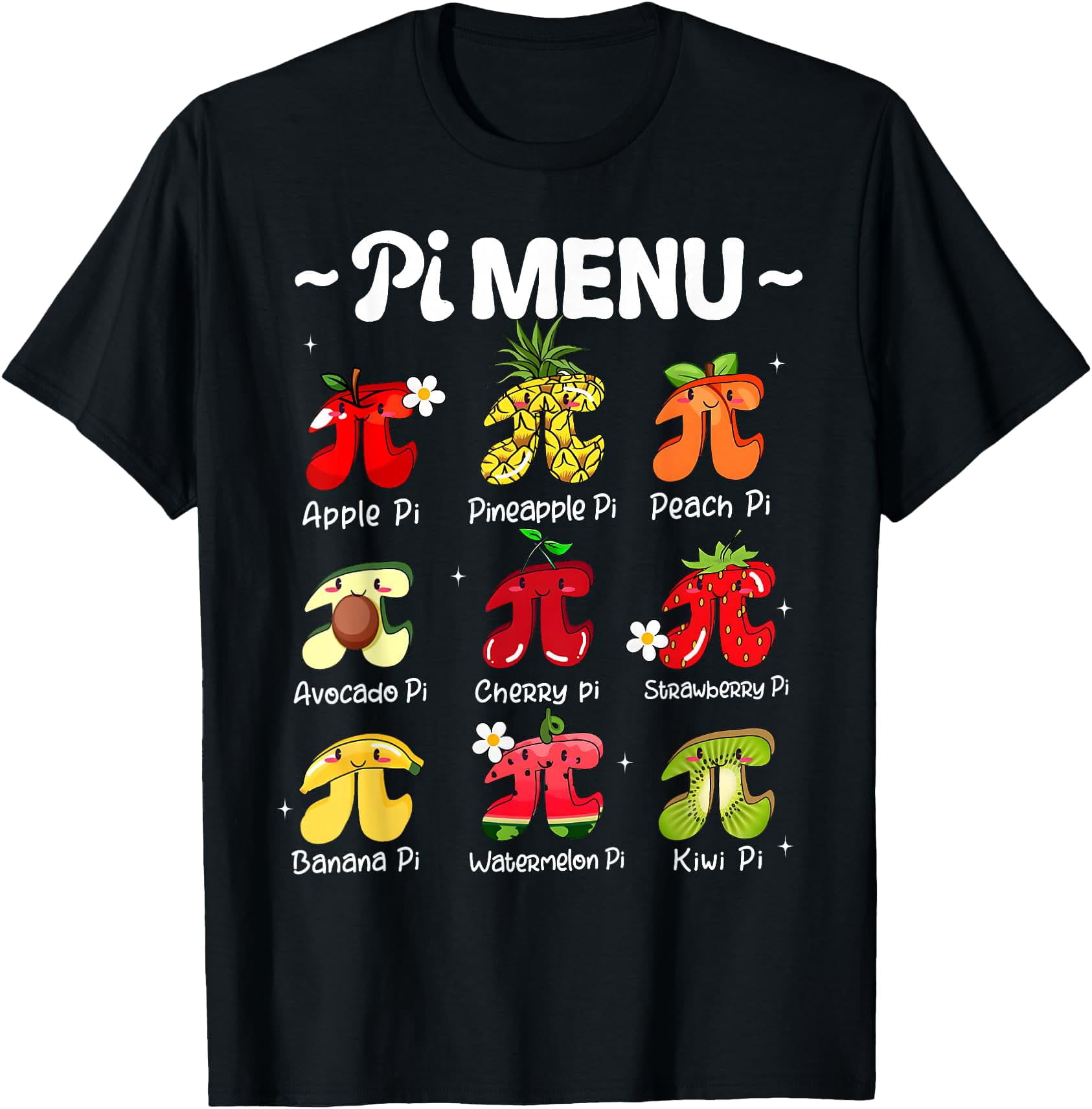 Pi Day Menu 3 14 Fruit Pie Teachers Math Lover T-Shirt - Walmart.com